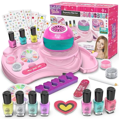Elover Cadeau Fille 6 7 8 9 10 11 12 ans Kit Manucure Enfant Fille Jouet Fille Kit Ongle Enfant Jeux Fille Cadeau Noel