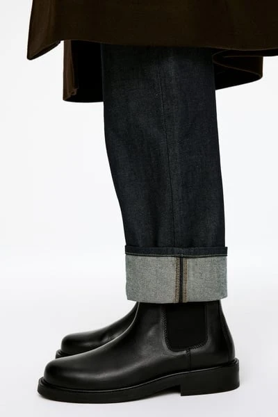 Bottes Chelsea en cuir – Noir – Homme – ARKET FR