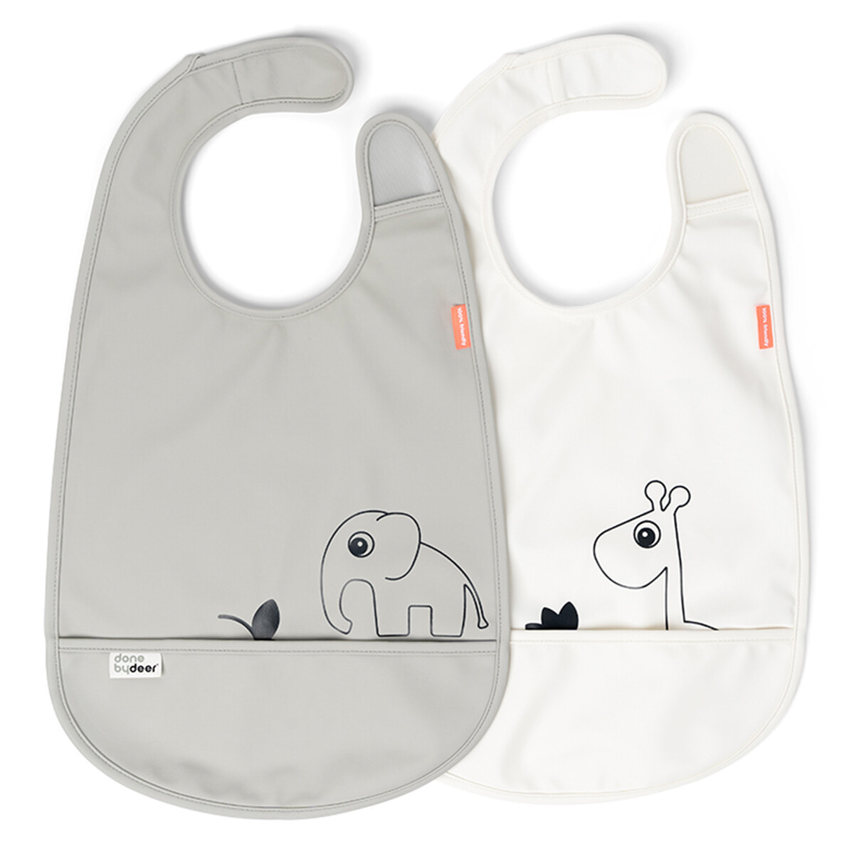 Lot de 2 Bavoirs Deer Friends - Gris et Beige