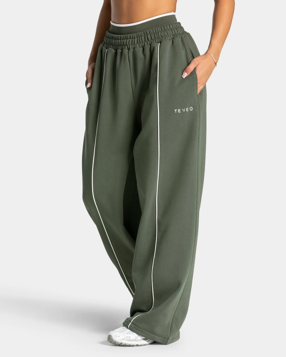 Pantalon de jogging Wide Leg Contrastline « kaki »