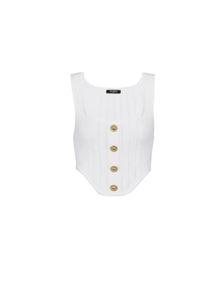 Top corset en maille boutonné