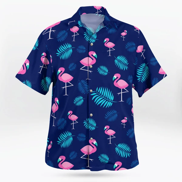 Flamingo Breeze Tropical Print Button-up Shirt | Tropi Hawaiian Shirts Store