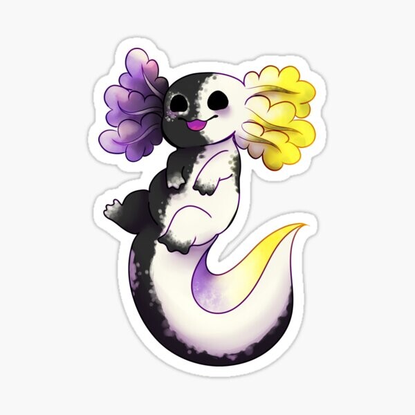 Fierté Axolotl - Non binaire | Sticker