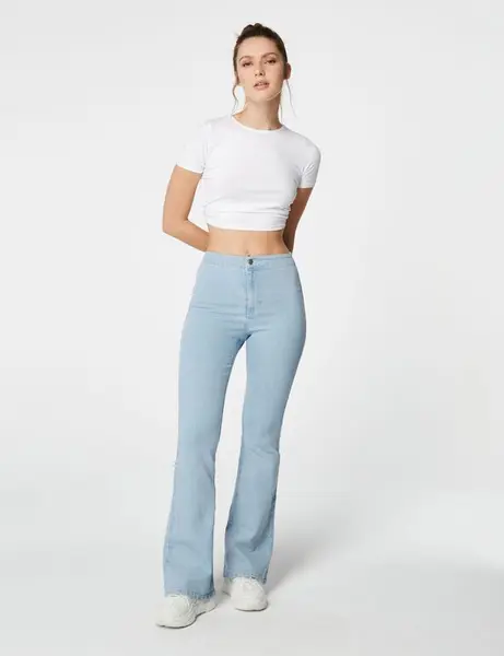 Jean flare taille haute