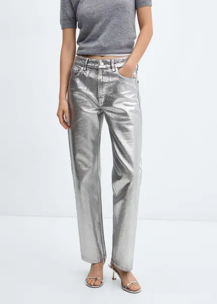 Jean droit foil - Femme | Mango France
