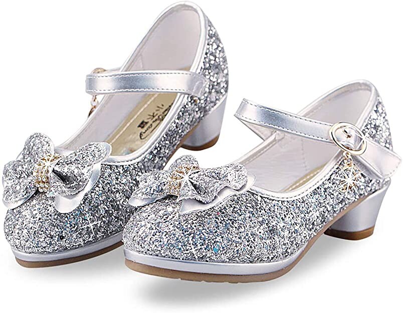 Filles Chaussures Princesse Glitter Shinning Enfants Mary Jane Chaussure Bowknot Talons Bas Petites Filles Chaussures De Danse Habiller Cérémonie De Mariage : Amazon.fr: Chaussures et Sacs