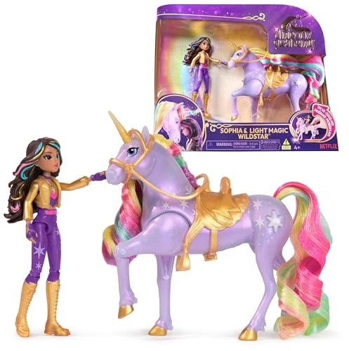 Unicorn Academy - L'Ecole des Licornes - Licorne Wildstar avec Lumières + Poupée Sophia - Licorne Et Poupée À Collectionner - Jouets Inspirés De La Série L'Ecole des Licornes