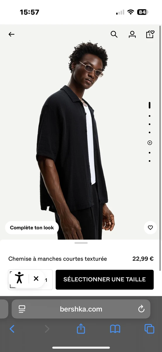  Chemise à manche courtes texturée