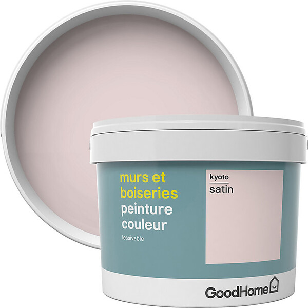 Peinture murs et boiseries GoodHome rose Kyoto satin 2,5L | Castorama