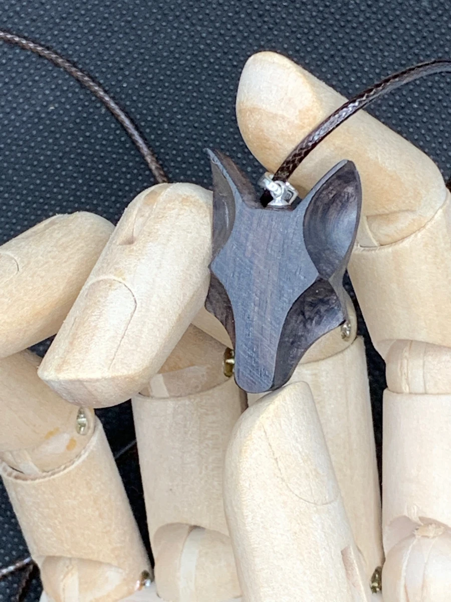 Ebony Wolf Head Pendant