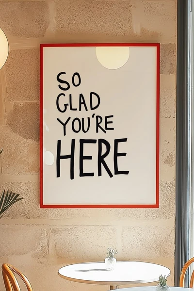 So Glad You’re Here Printable Wall Art Minimalist Quote Print Modern Home Decor