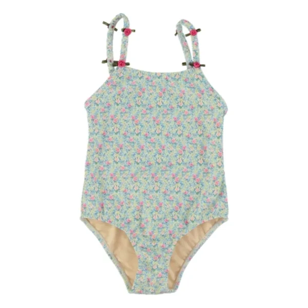 Maillot de Bain Polly Fleuri | Bleu