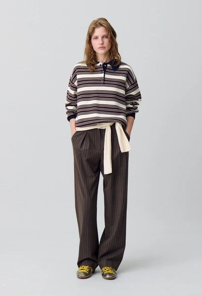 Pull polo large rayures