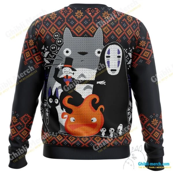 Hayao Miyazaki Characters Ugly Christmas Sweater - Ghibli Merch Store - Official Studio Ghibli Merchandise
