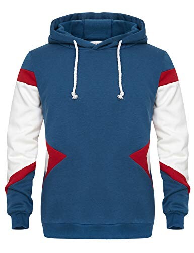 GLESTORE Sweat-Shirt à Capuche Homme Manches Longues Hiver Slim Fit Noir Bleu Marron (37bleu foncé, S)