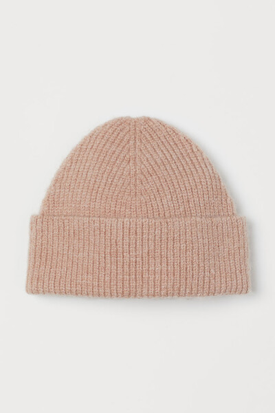 Bonnet côtelé rose clair