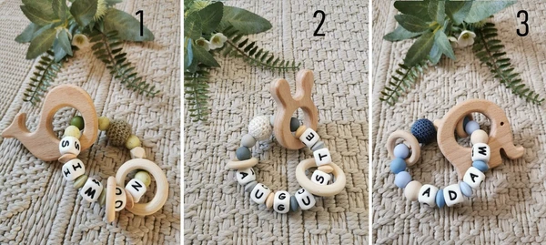 Hochet personnalisable en bois