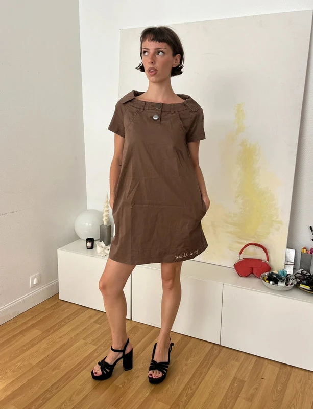 Robe vintage Cop copine marron 70s