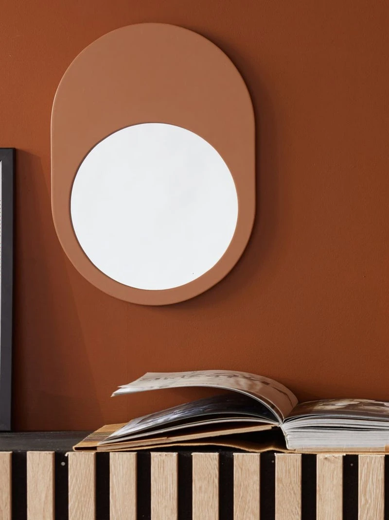 Miroir mural ovale en bois MOKA