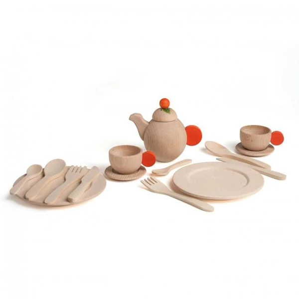 Erzi - Set de vaisselle naturel 16 pcs beige - Erzi