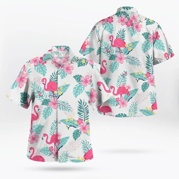 Flamingo Pattern Aloha Pink Hawaiian Shirt - Tropi Hawaiian Shirts