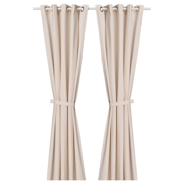 LENDA Rideaux+embrasses, 2 pcs - rose clair/avec oeillets 140x250 cm