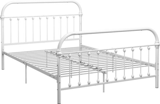 vidaXL Bedframe metaal wit 160x200 cm