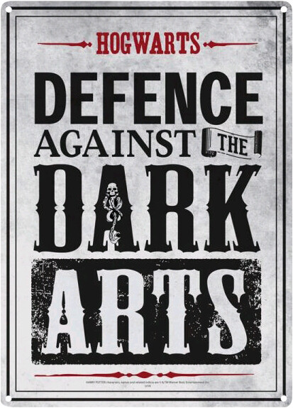 Harry Potter | Defence Against the Dark Arts Small Tin Sign | Half Moon Bay Hogwarts Dark Arts Tin Sign | Popcultcha