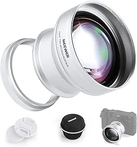 NEEWER Teleconverter 49mm 1.5X Extra Lens, Compatible with Fujifilm X100 X100S X100F X100T X100V X100VI Cameras, HD Optical Glass, Multilayer, Silver, LS-61 : Amazon.fr: Electronics
