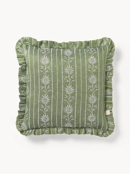Coussin artisanal avec volants Mako | Westwing