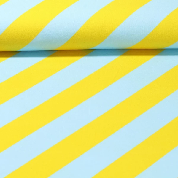 Jersey bio - Hamburger Liebe Impression digitale Stripemania Bleu ciel Jaune