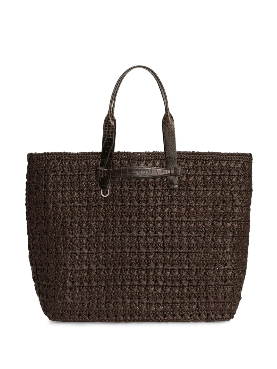 Dolce & Gabbana Sac Cabas à Design Tissé | Marron | FARFETCH FR
