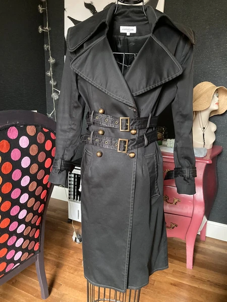 Manteau trench-coat noir Cottonade