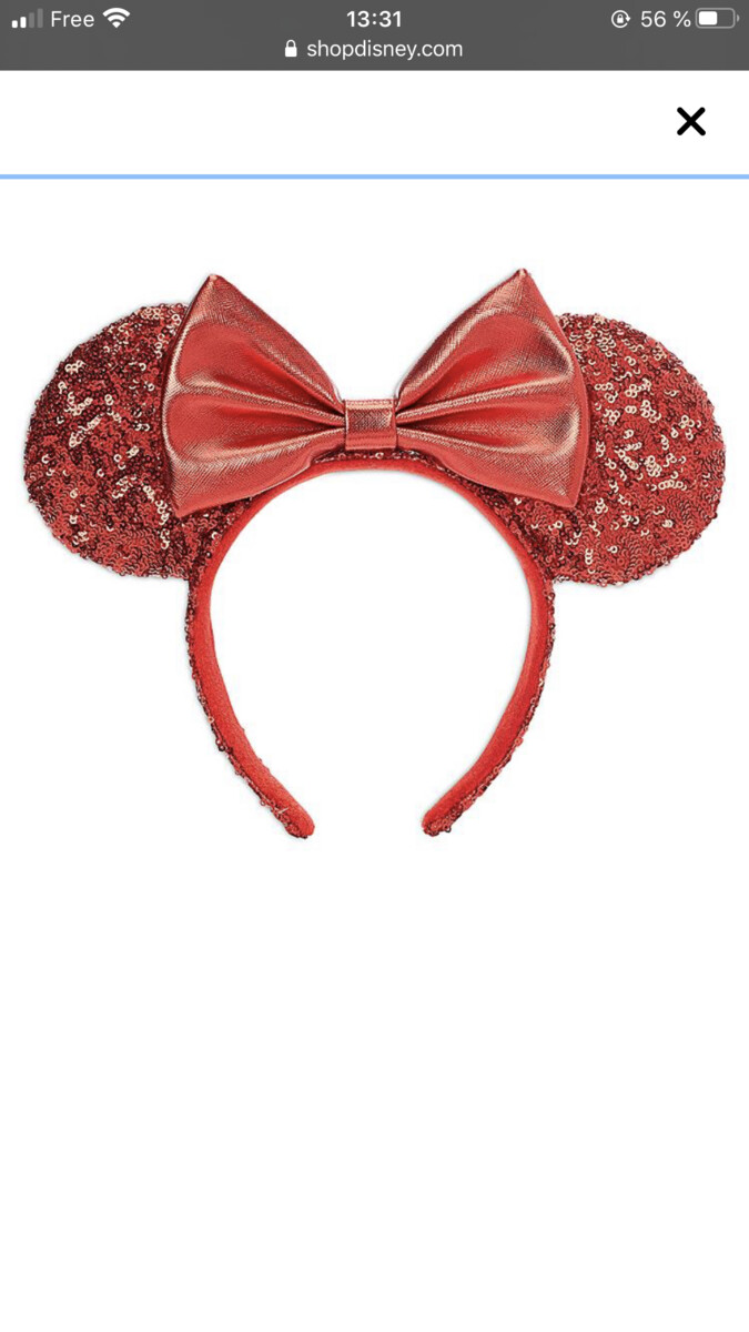 Minnie Mouse Sequined Ear Headband for Adults – Red | shopDisney