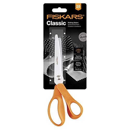 Fiskars Ciseaux cranteurs, Longueur totale: 23 cm, Pour droitiers, Classic, 1005130