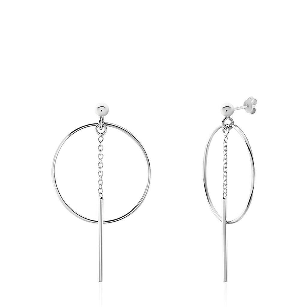 Boucles D'oreilles Pendantes Enissa Argent Blanc