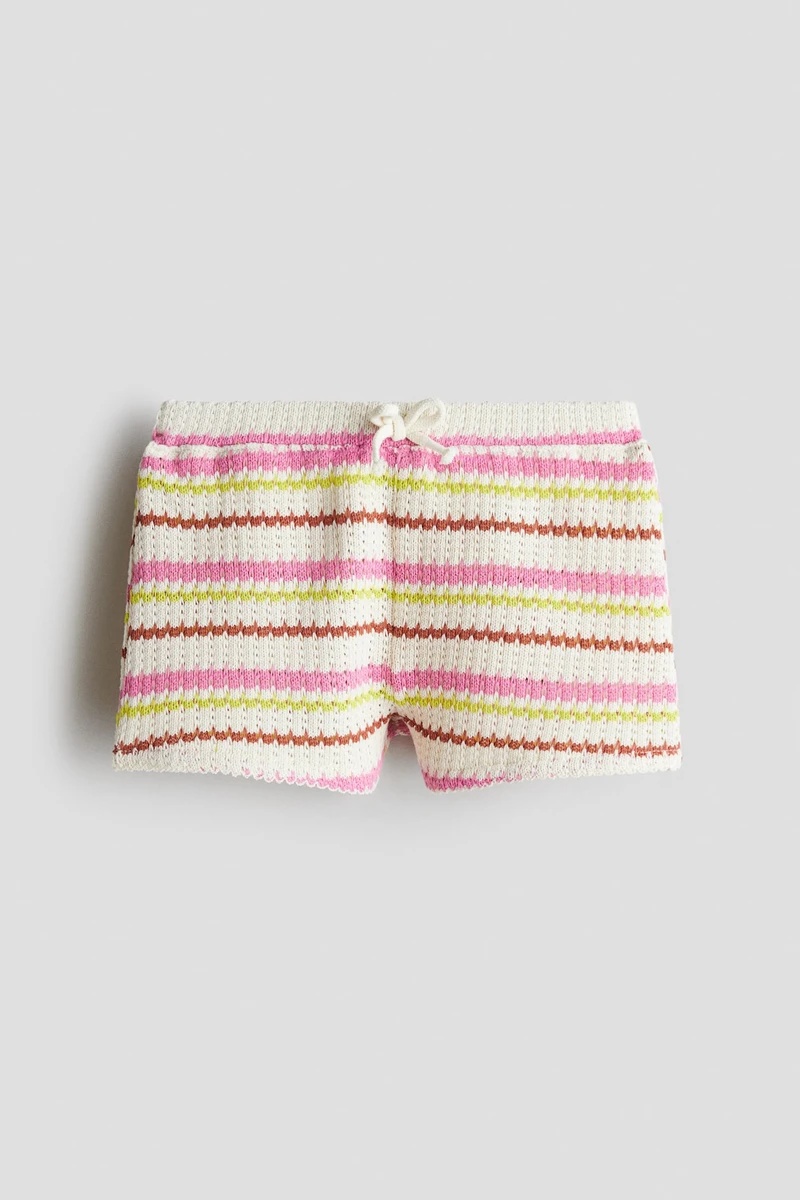 Short en maille texturée