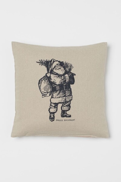 Housse de coussin en lin mélangé