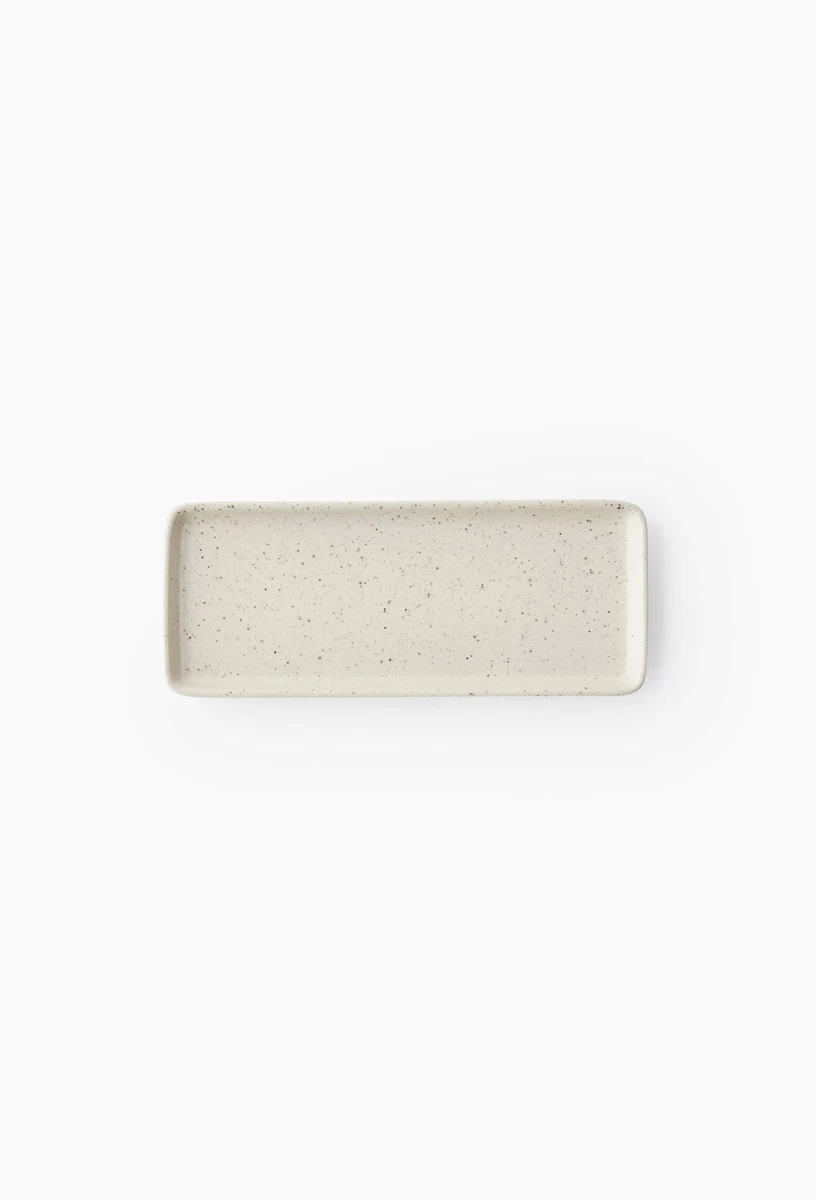 Plat rectangulaire finition mouchetée, 25cm