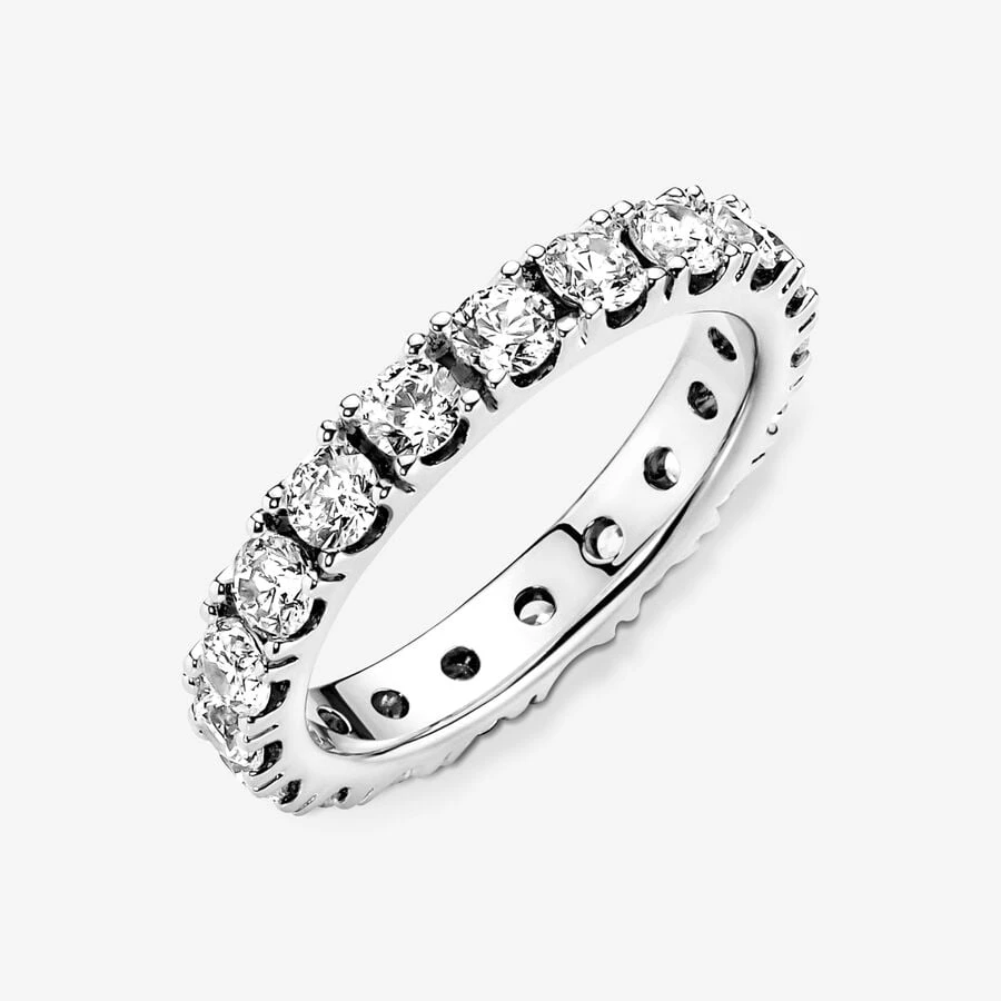 Ensemble de Bagues Halo et Éternité Scintillant