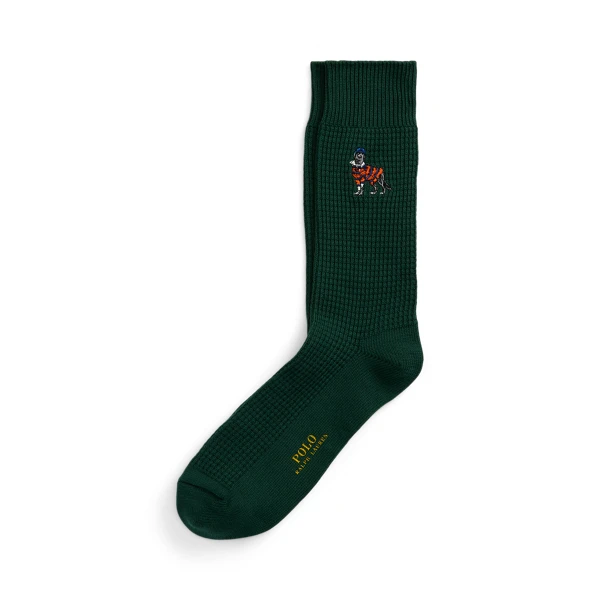 Chaussettes tricot gaufré broderie chien pour homme | Ralph Lauren® FR