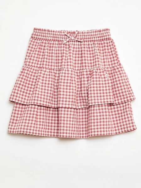 Jupe à volants vichy