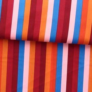 Tissu popeline de coton Nerida Hansen - Summer stripe bordeaux | Rascol