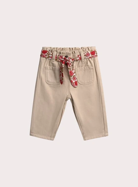 Pantalon avec ceinture fleurs pour bébé fille