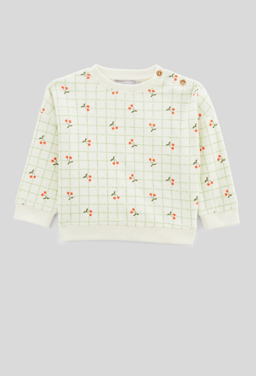         Sweat imprimé en éponge en coton BIO GOTS BEIGE CLAIR pour bébé BOUT'CHOU    