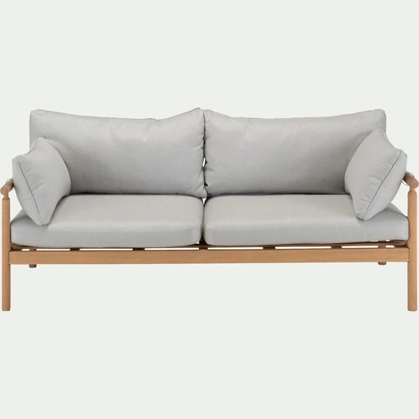 ZIOLO - Canapé de jardin en eucalyptus - bois clair (2 places)