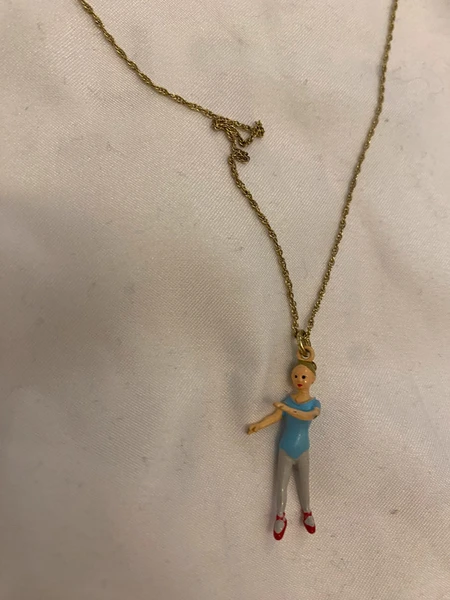 Collier Les Nereides danseuse doré et bleu