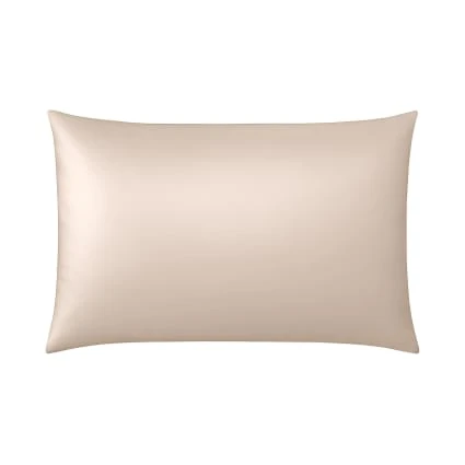 Taie d’oreiller en soie anti frisotti et anti-âge beige 50x70 cm