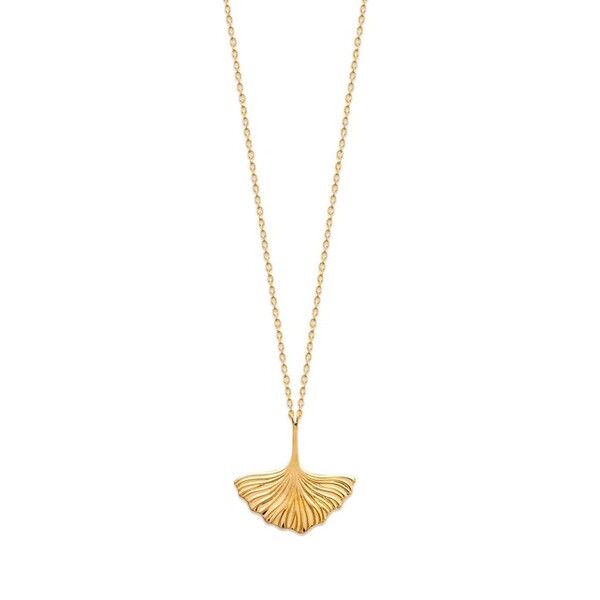 Collier plaqué or ou argent feuille de Ginkgo 