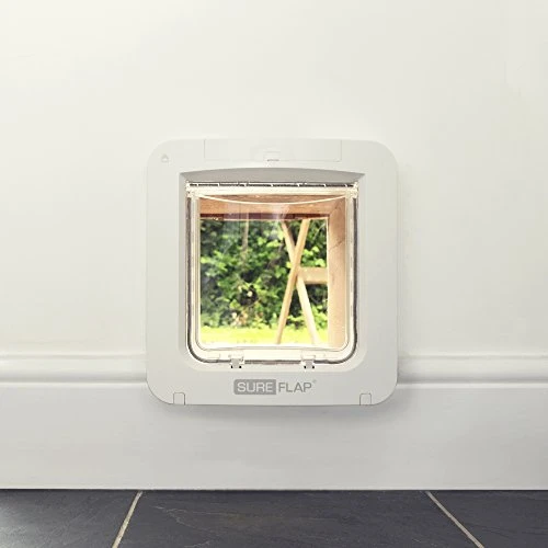 Chatière Connect à Puce électronique SureFlap Sure Petcare, Compatible avec médaillon d'identification par radiofréquence et Puce, contrôle d'application Mobile, pour Portes, fenêtres et Murs, Blanc